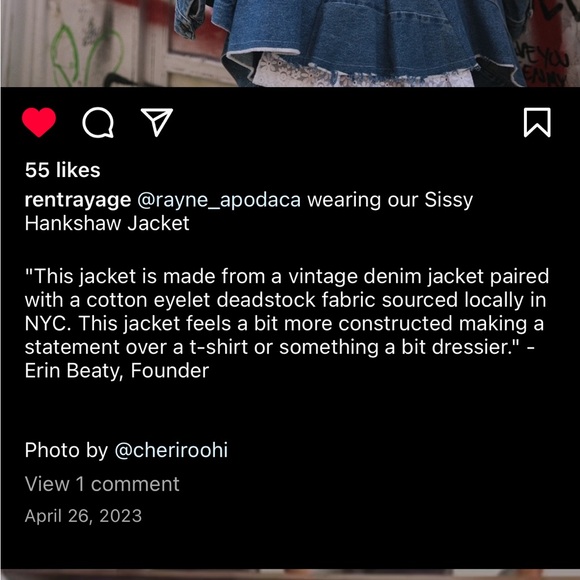 RENTRAYAGE S/M Sissy Hankshaw Jean Jacket - Picture 2 of 8